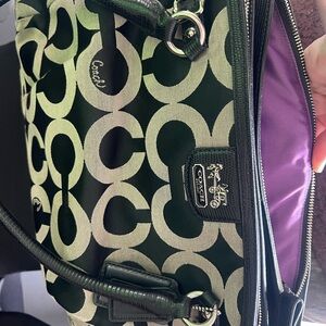 Coach Green and Black Shoulder Bag